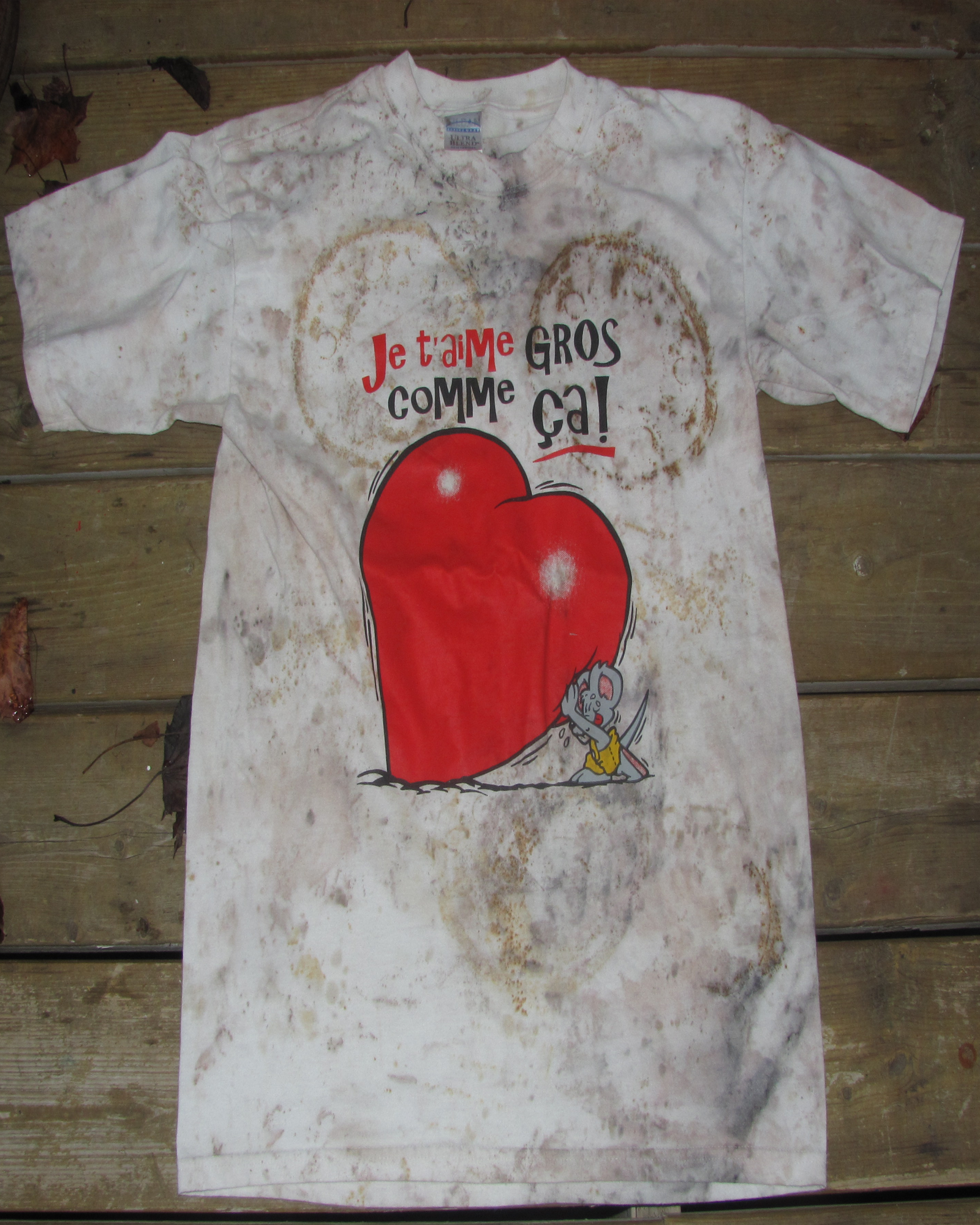 Je T'aime Leaf Imprint & Rust Dyed Shirt