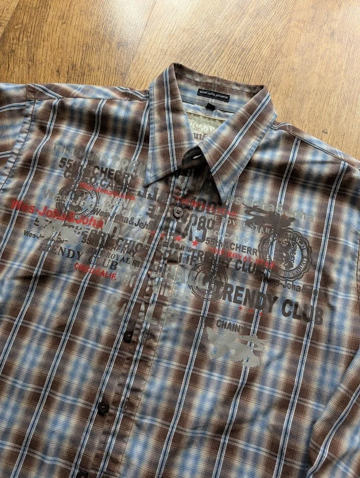 Y2K Style Manfred Plaid Button Up