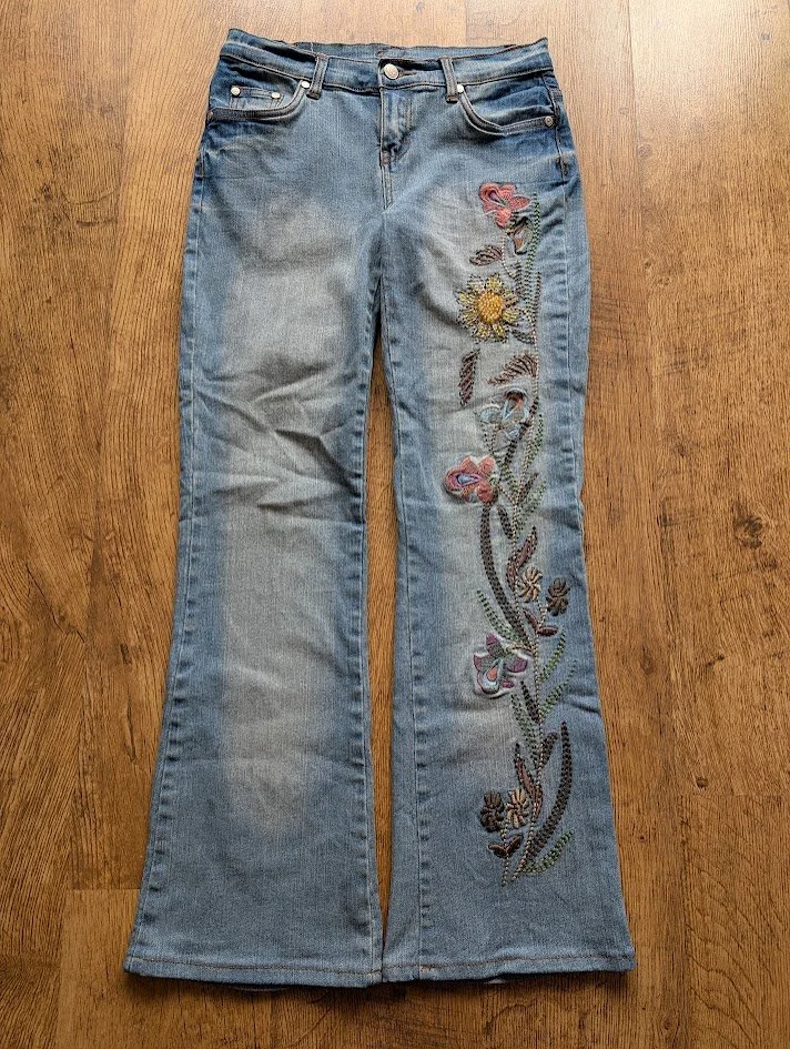 Suko Floral Boot Cut Denim Jeans