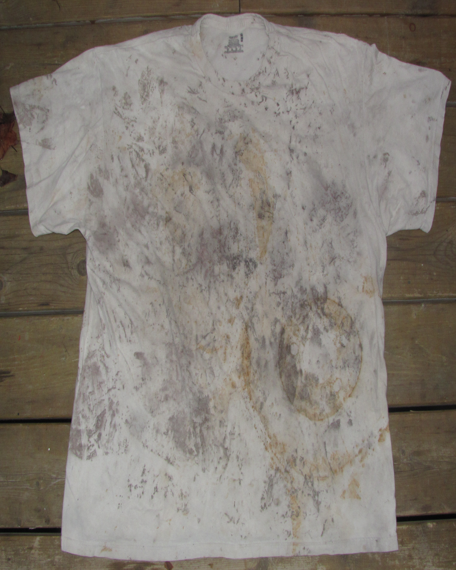 3XL Rust Dyed & Leaf Imprinted Shirt