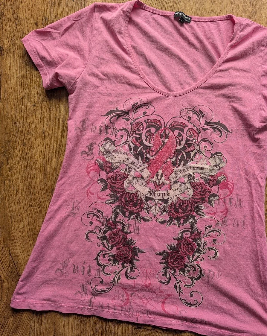 Pink Breast Cancer Y2K T-Shirt
