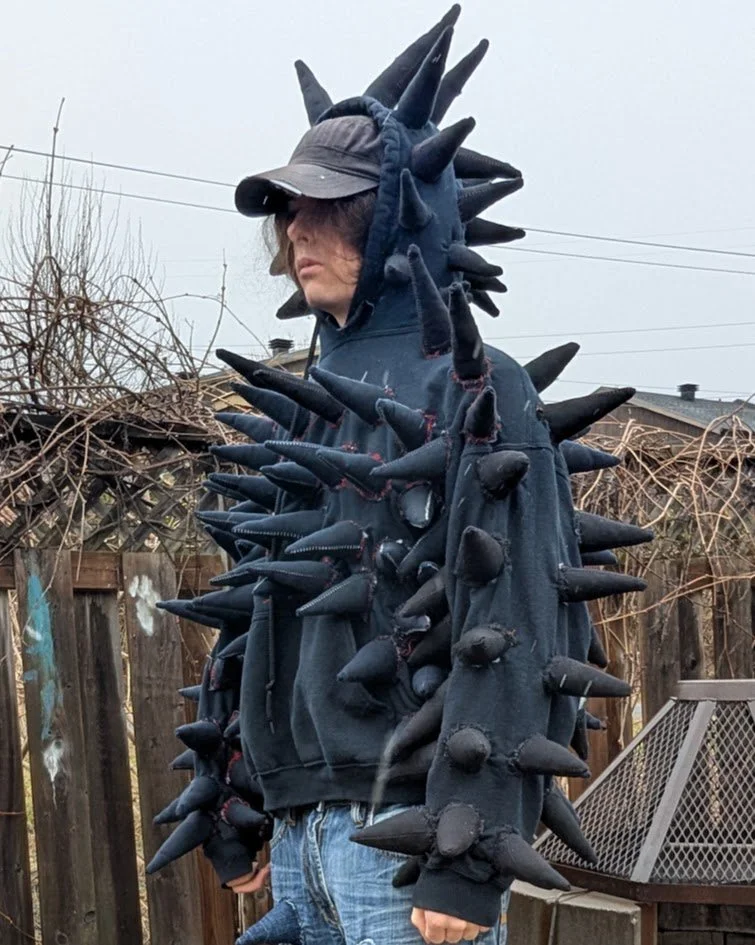 All Over Spiked Hoodie
