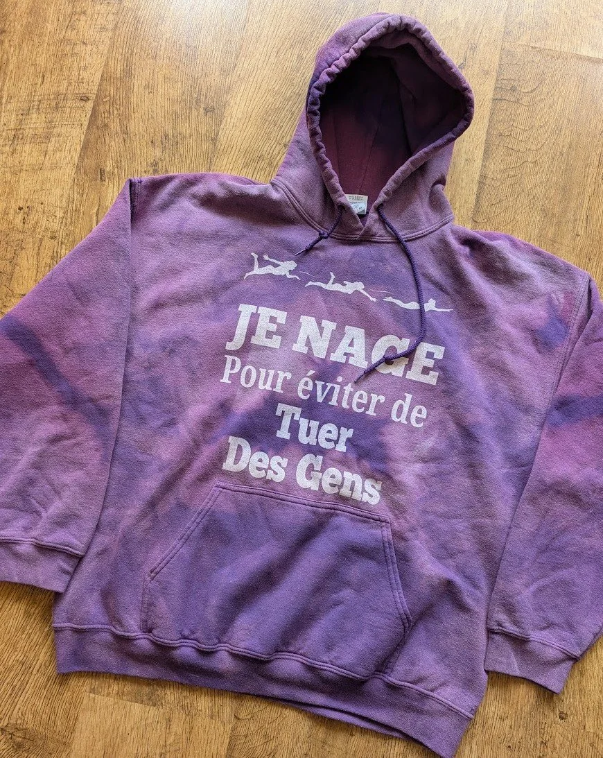 Bleached Purple Swimming Hoodie