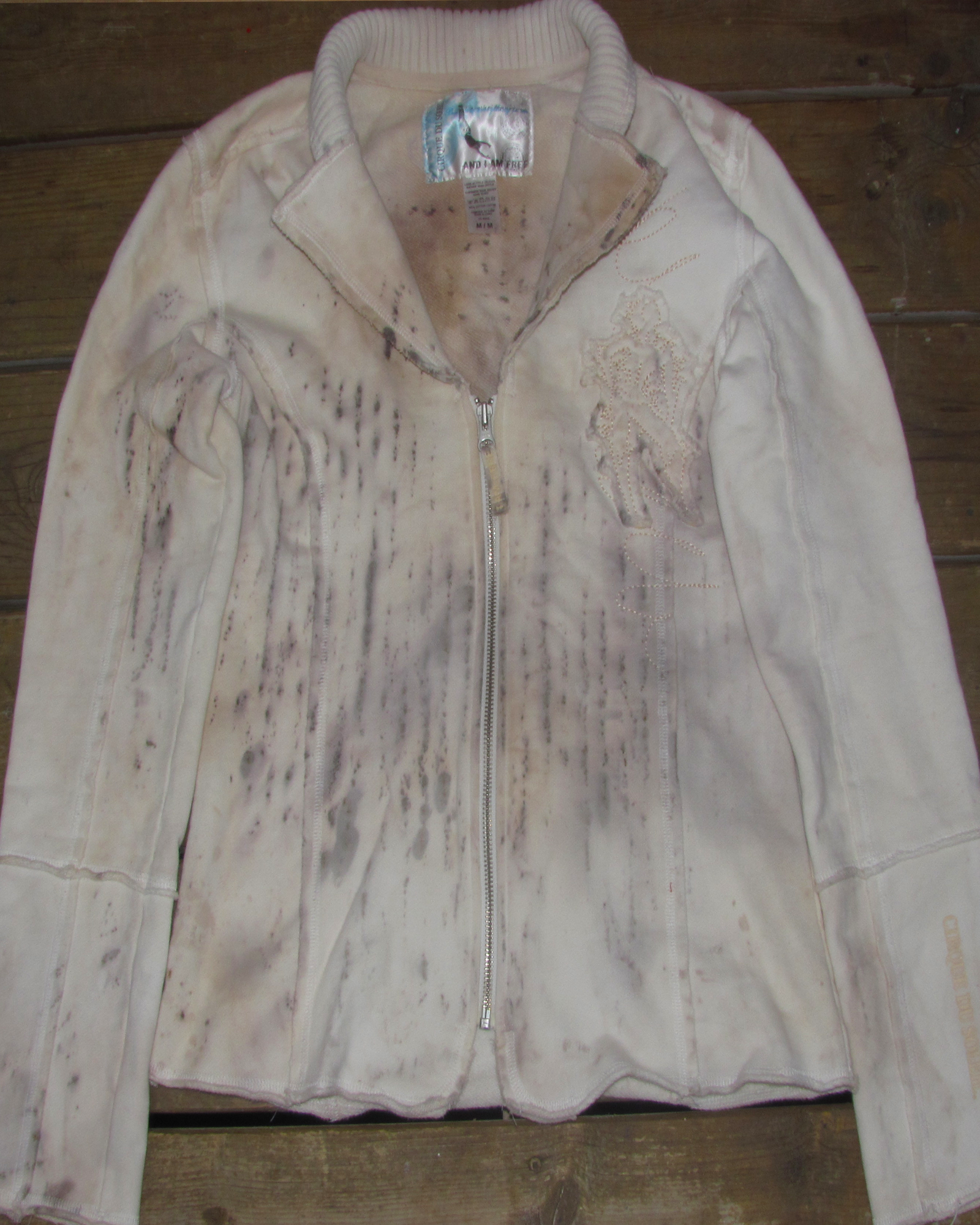 Cirque Du Soleil Leaf & Rust Dyed Zip Up Long Sleeve