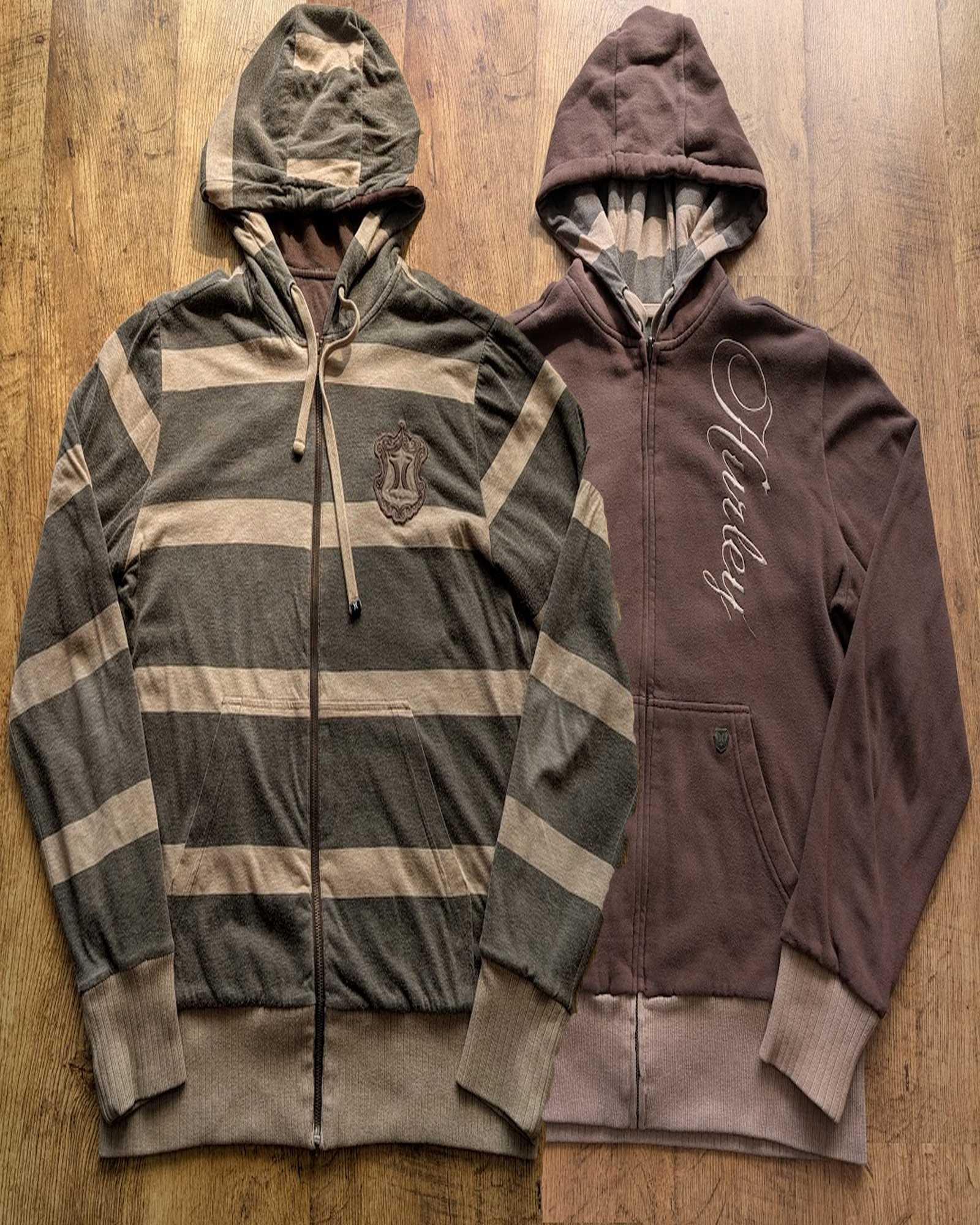 Striped Hurley Reversible Zip Up Hoodie