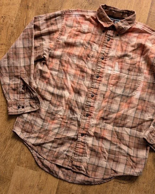 Plaid New Face Bleach Drip Button Up