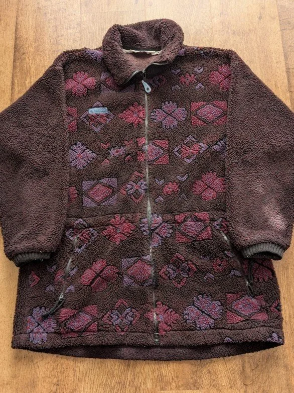 80's Vintage Columbia Fleeces Floral Zip Up Jacket