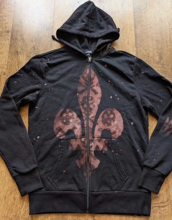 Fleur De Lys Skull Zip Up Hoodie