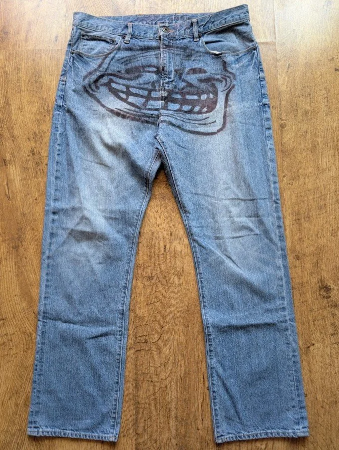 Troll Face Denim Jeans