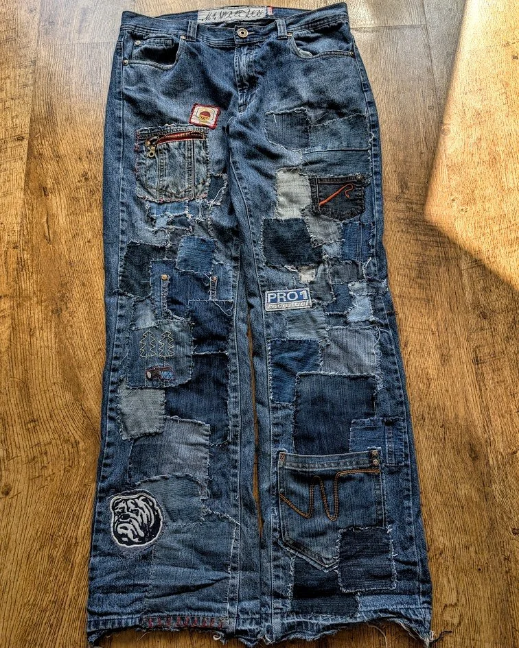 Route Bootcut Hand Sewn Patchwork Denim Jeans