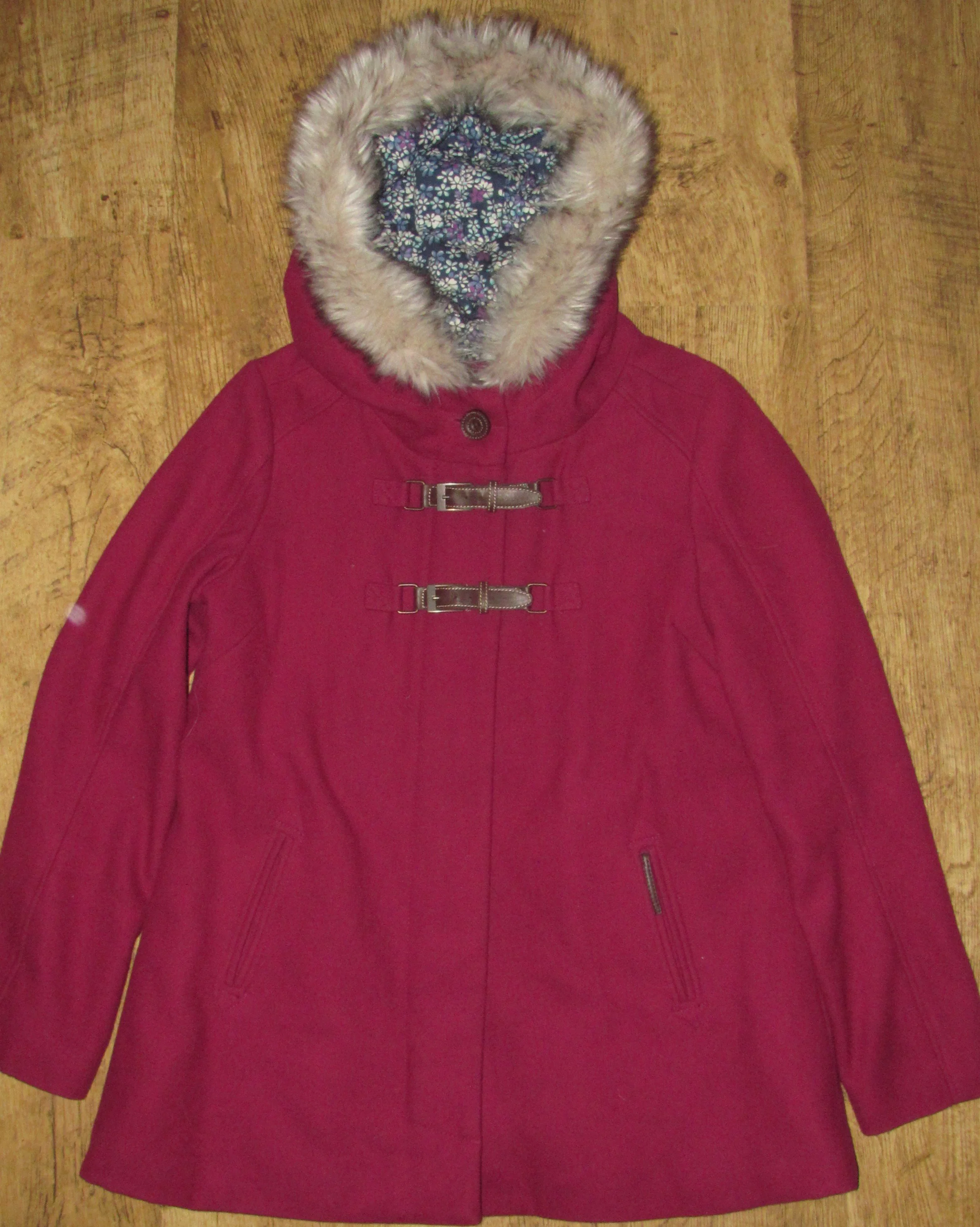 Pink Twik Bondage Zip Up Fur Hood Jacket