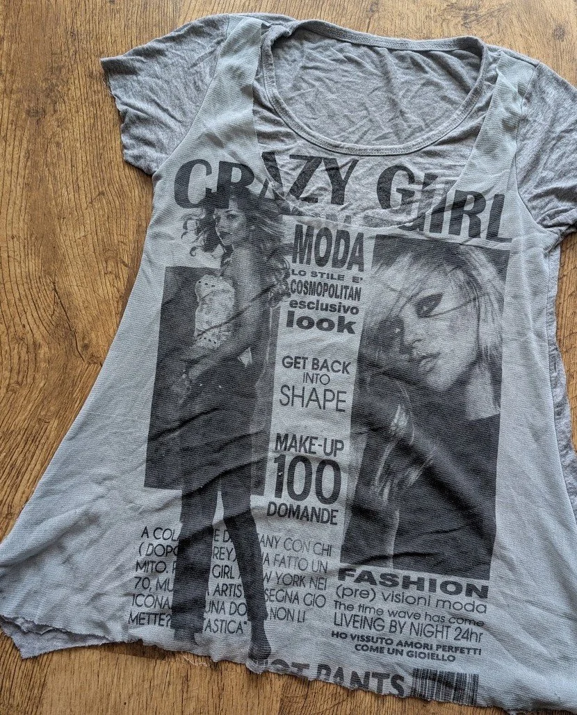 Crazy Girl Layered Y2K Graphic T-Shirt