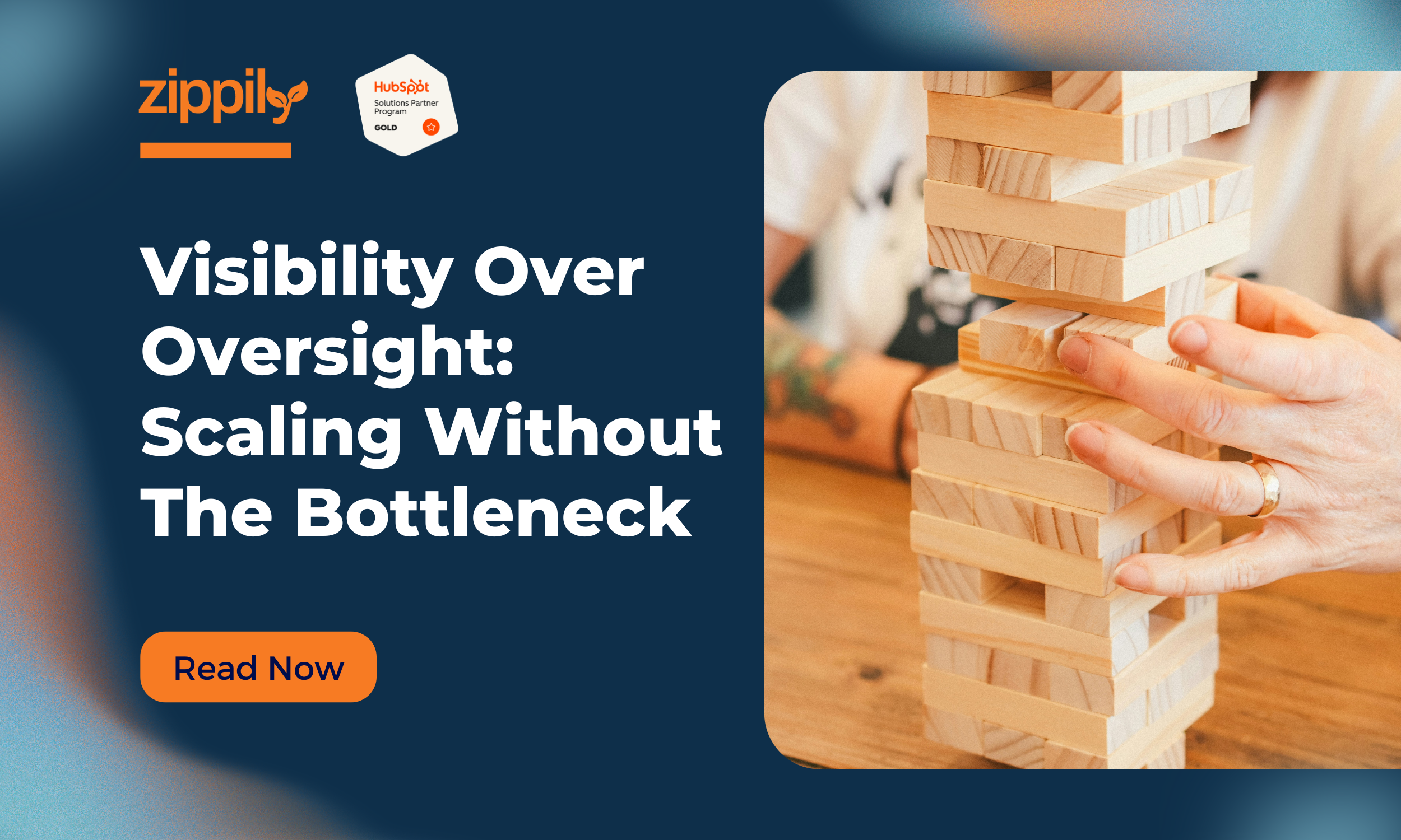 Hands stacking wooden blocks representing scaling challenges and avoiding bottlenecks.