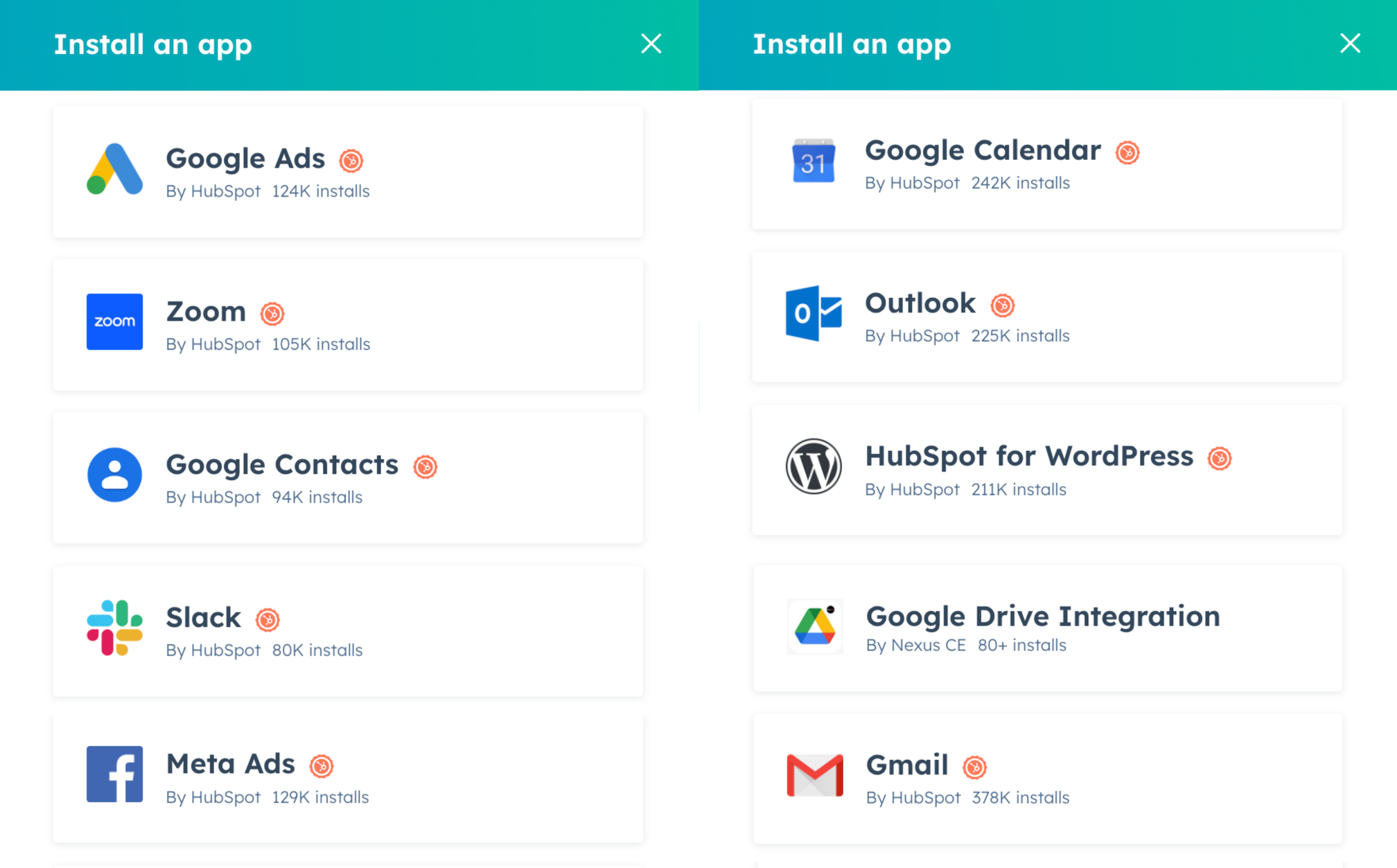 HubSpot app marketplace showing integrations like Google Ads, Slack, and Zoom used by NZ businesses to connect CRM and marketing tools