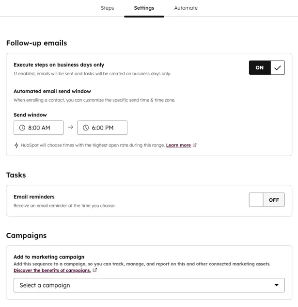 HubSpot automated email sequences replacing manual repeat follow-ups for New Zealand businesses