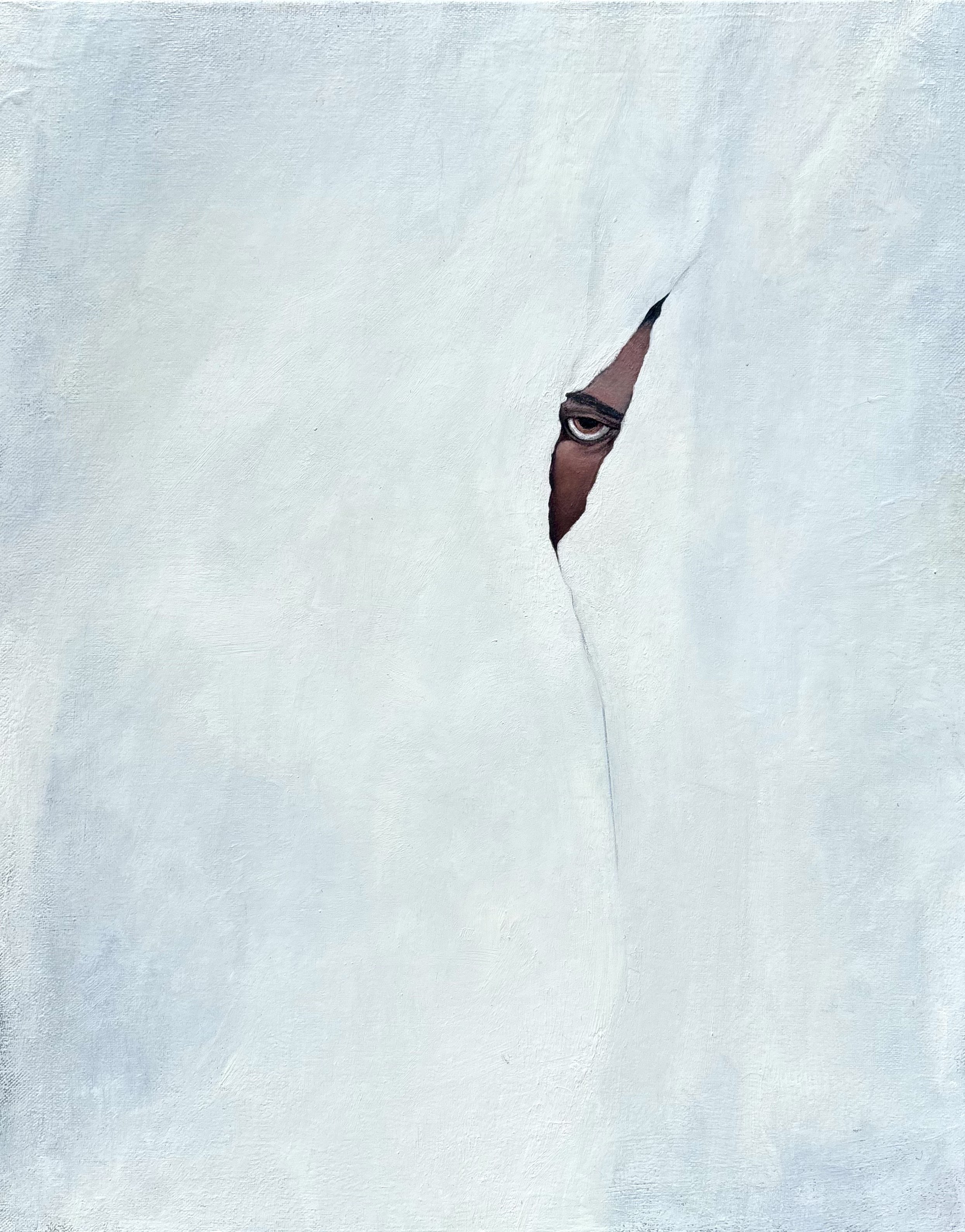 "ASSIMILATION IV : Curtains", 16x20", oil on canvas, 2021
