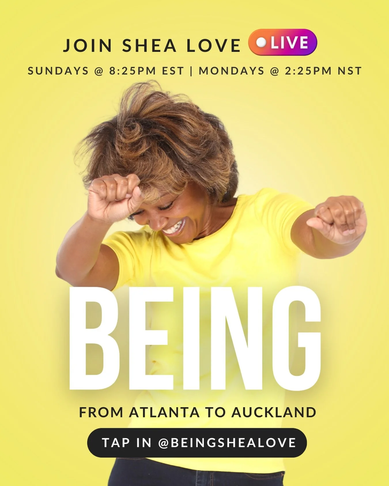 From A to A! #atlanta to #auckland I&rsquo;m catching up with #newzealand #comedian @joe.daymond 😆 Tap in TODAY Sunday at 8:25pm EST and Monday at 2:25pm NST! Comeeeeeee!! ❤️ #beingshealove