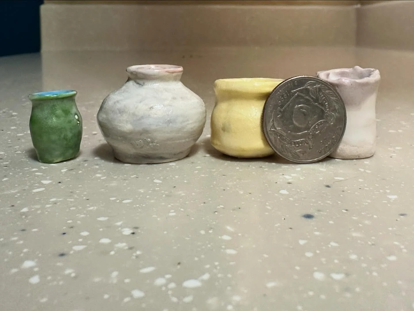 To clear up the rumors about my last post

The pottery bullshit from my previous post? They're not regular sized. They are, of course, MINI! 
So my belief that "tiny things rule" still stands and that's brand consistency. 🤌🏻🤌🏻🤌🏻