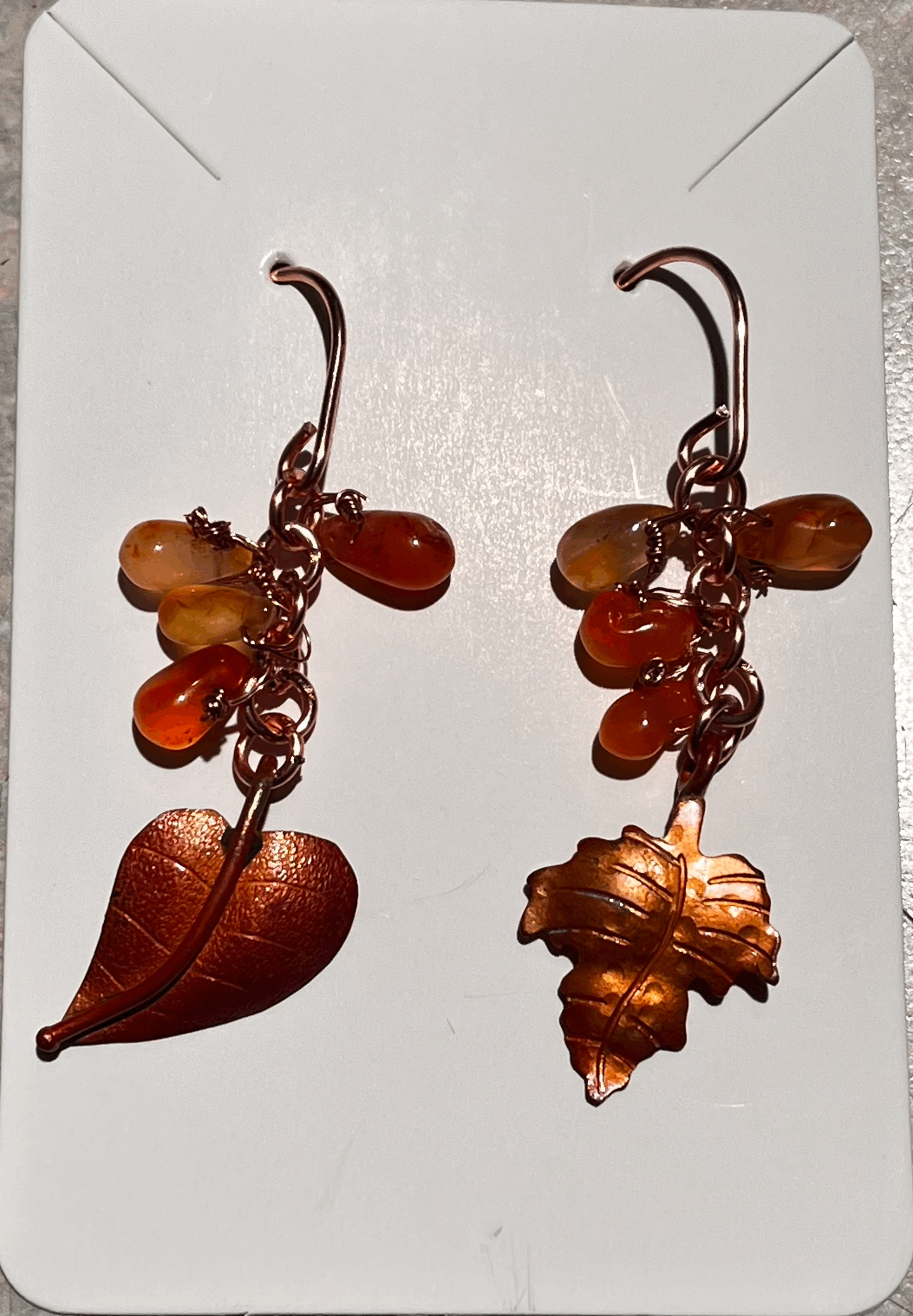 Autumn Leaf Copper Earrings