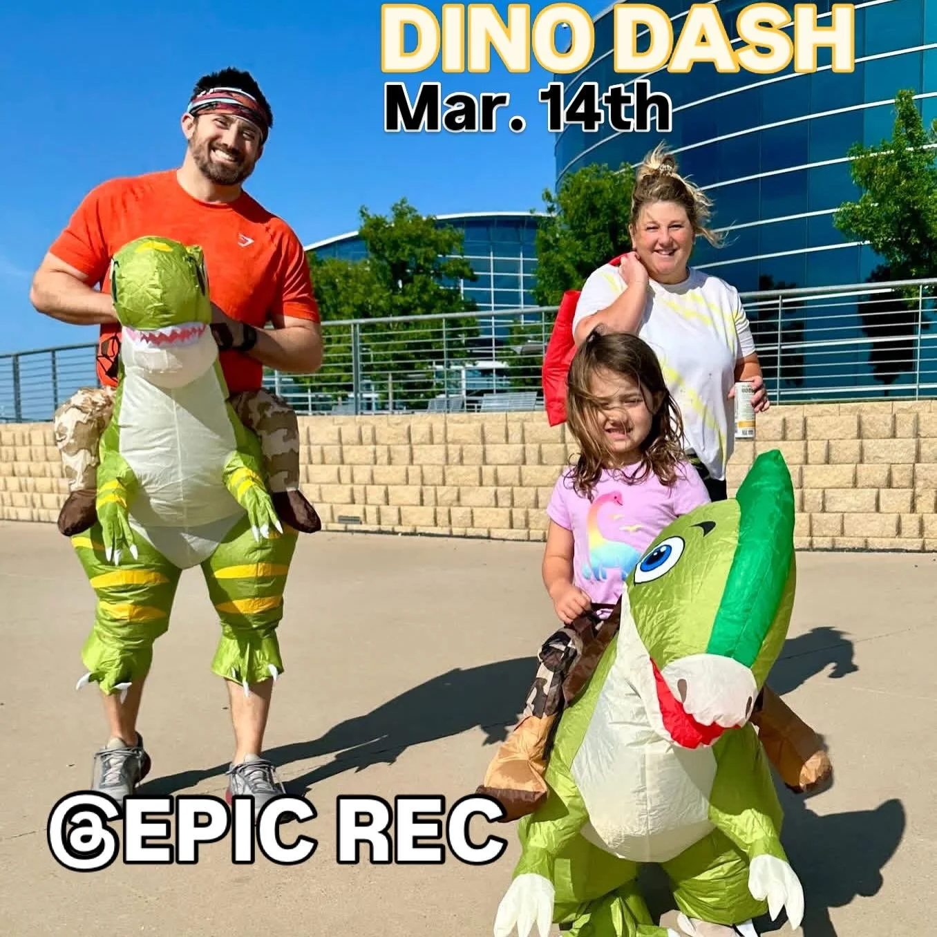 🦖✨ Calling All Little Dinosaurs! ✨🦖

The Kids Dino Dash is stomping into The Epic on March 14th, and we want YOUR little dino to join the fun!

🦕 Run, stomp, and ROAR to the finish line.
🏅 Kid-friendly race just for young runners
🎉 Tons of smile