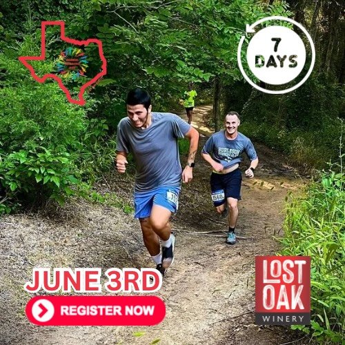 7 days. 3.1 miles. And a very well-deserved pour at the finish line. 🍷🏃&zwj;♀️

We are exactly ONE WEEK away from Global Running Day, and we&rsquo;re celebrating the best way Burleson knows how, with a 5K through the beautiful vineyards @LostOakWin
