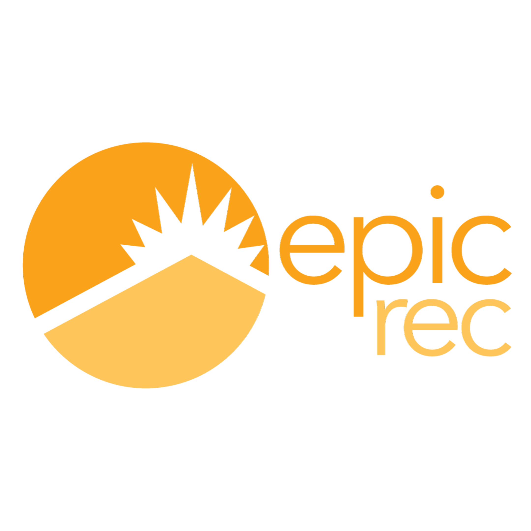 Graphic with a pie chart and the words 'epic rec' in orange and beige colors.