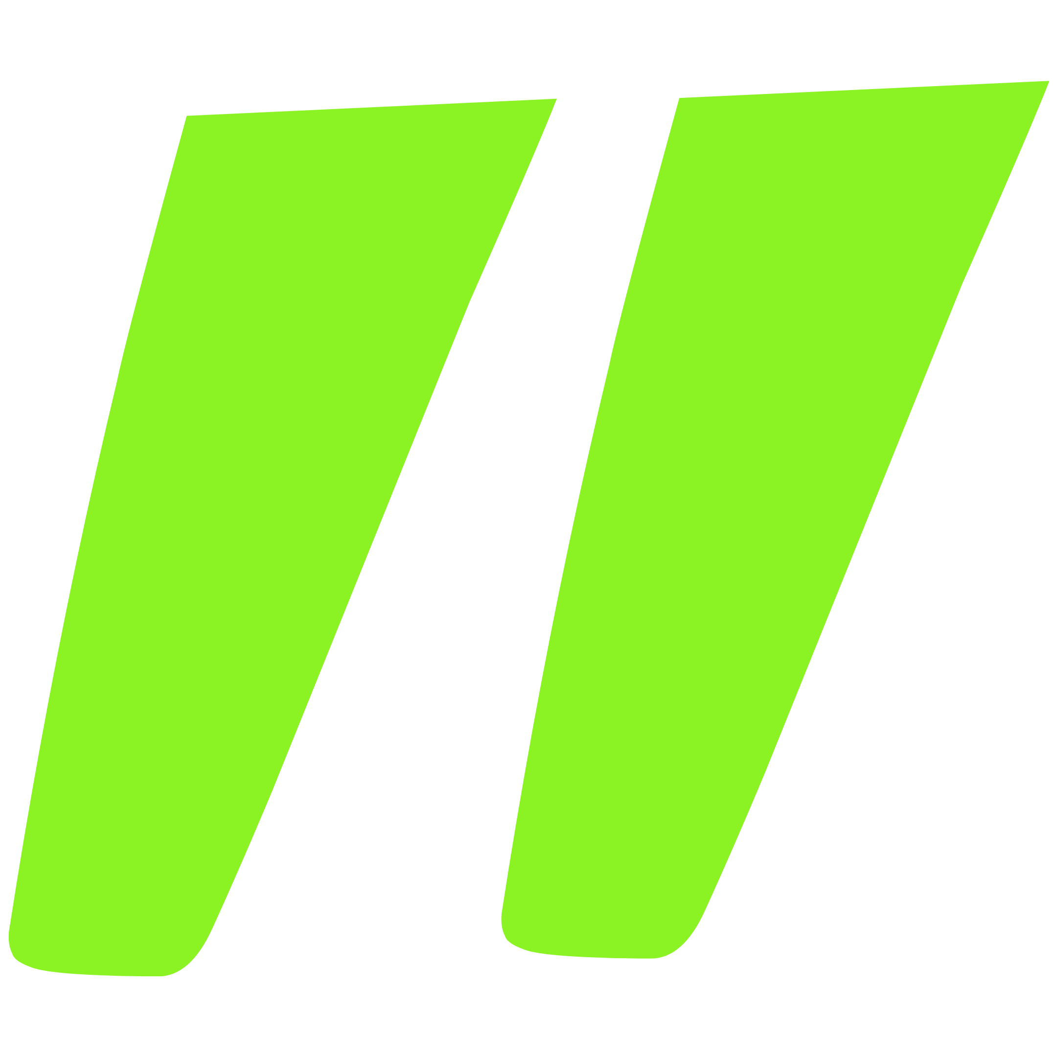 Green and black logo with two angled, elongated green shapes separated by a black vertical space.