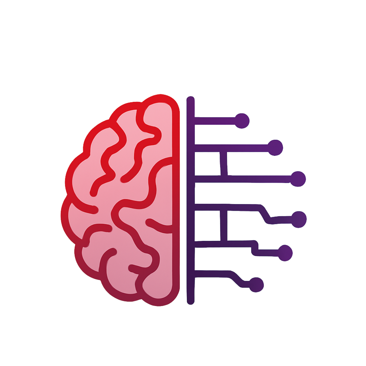 Illustration of a human brain with digital circuit lines extending from it, symbolizing artificial intelligence or neural networks.