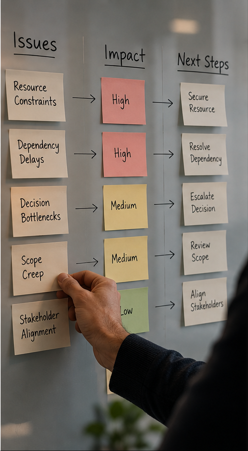 Programme constraints being prioritised by impact with actions identified to restore delivery momentum