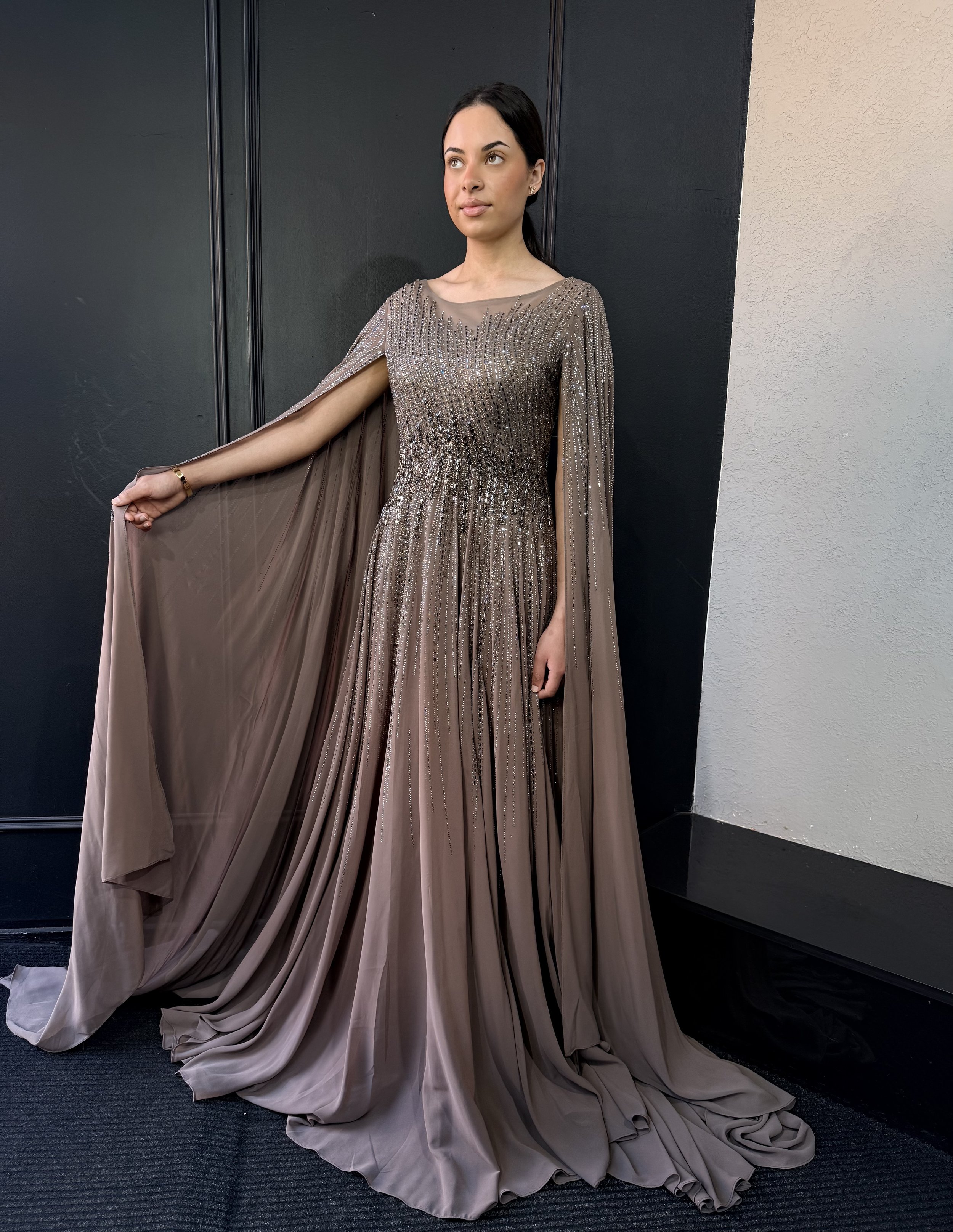 Cappuccino Chiffon Gown