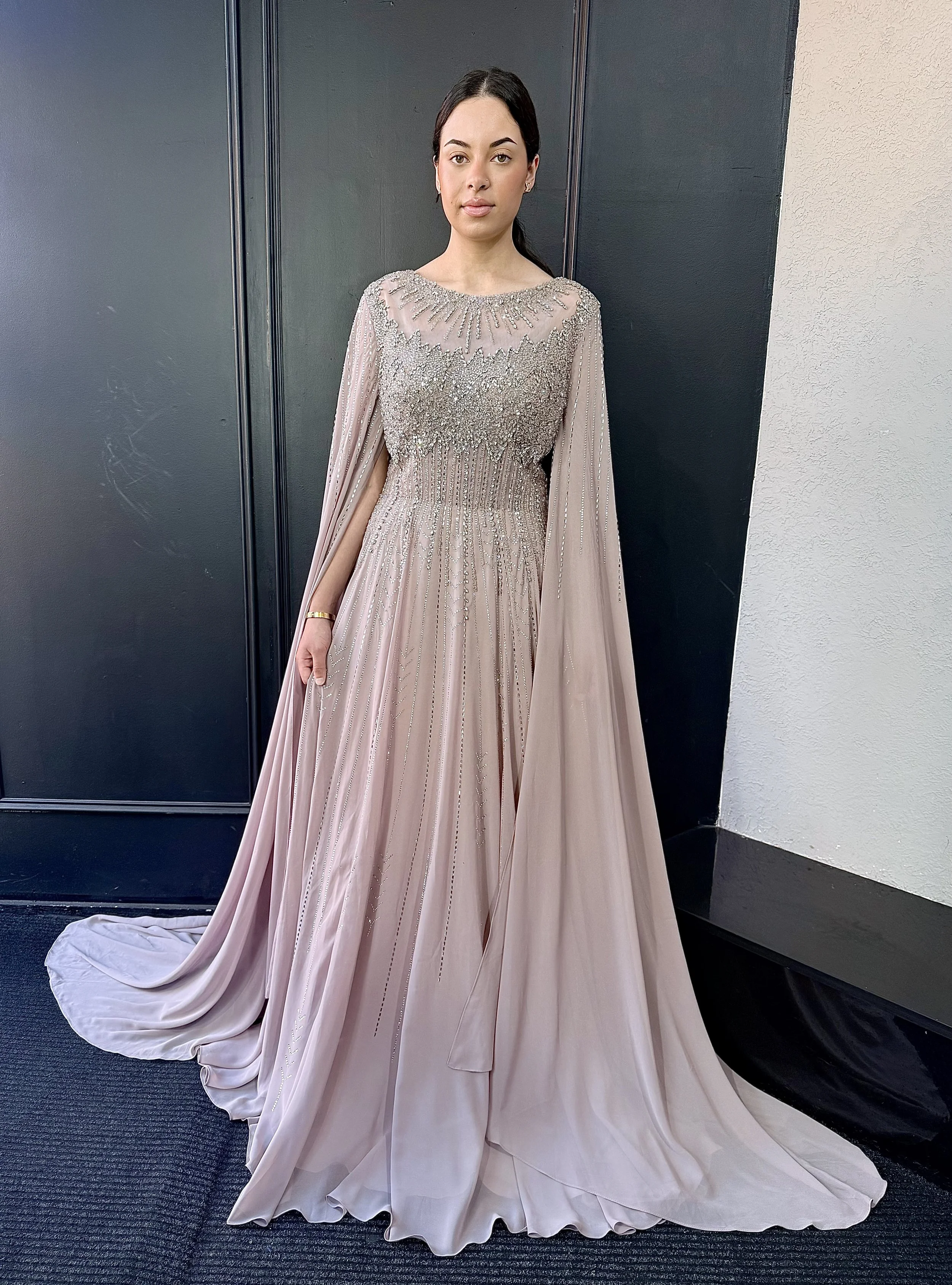 Pastel Pink Chiffon Gown