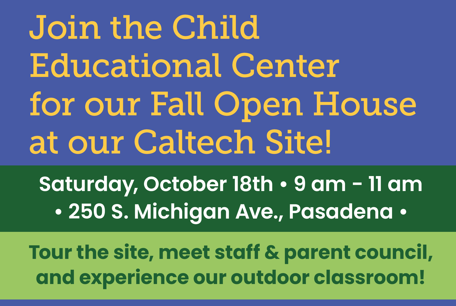Open House at Caltech Site
