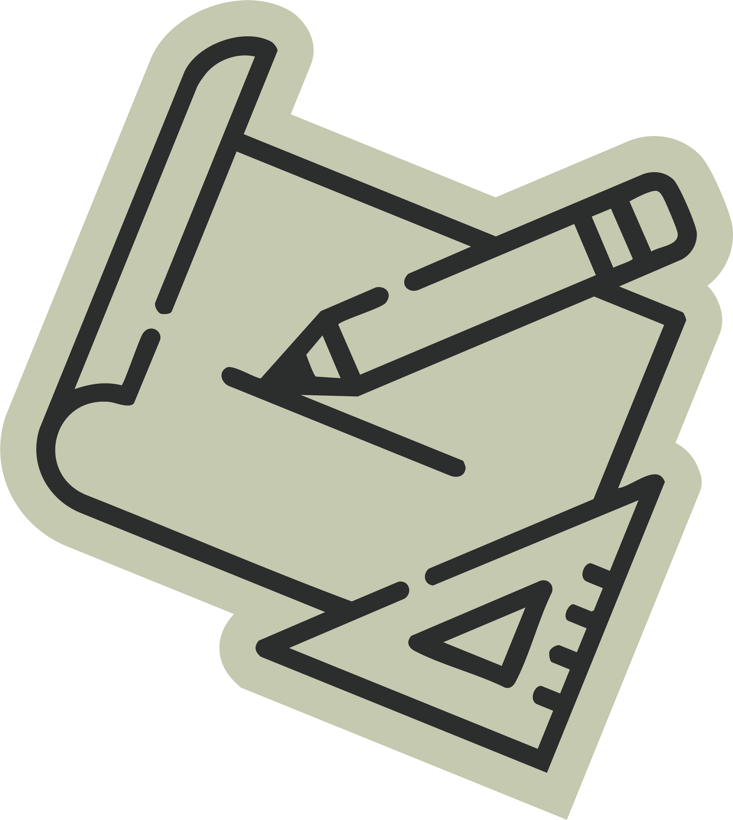 Illustration of a hand holding a pencil and drawing geometric shapes, including a triangle and rulers.