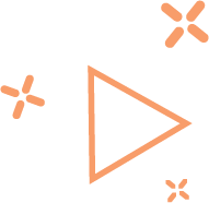 A pink play button with decorative floral elements on a transparent background.