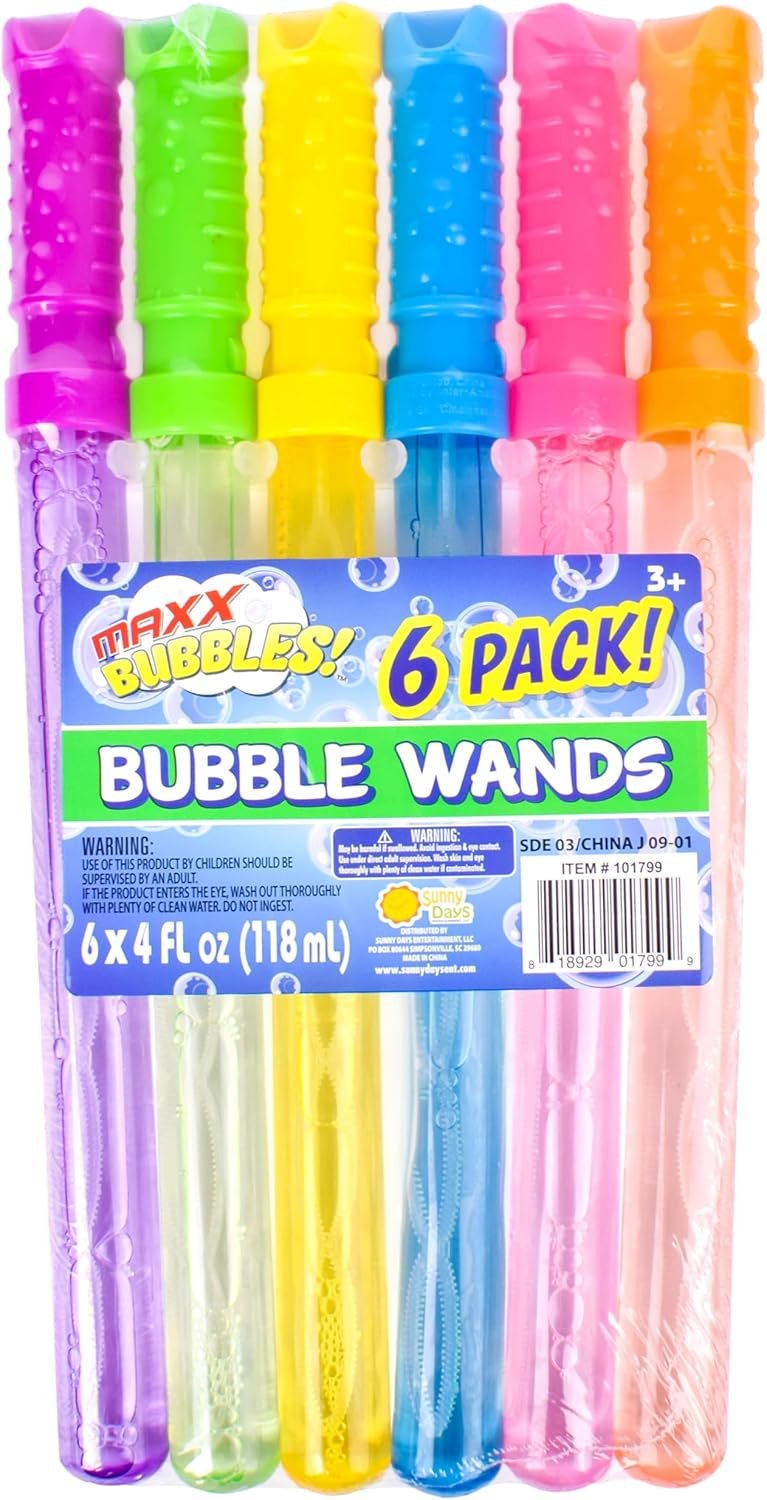 6 Pack Bubble Wand Toy