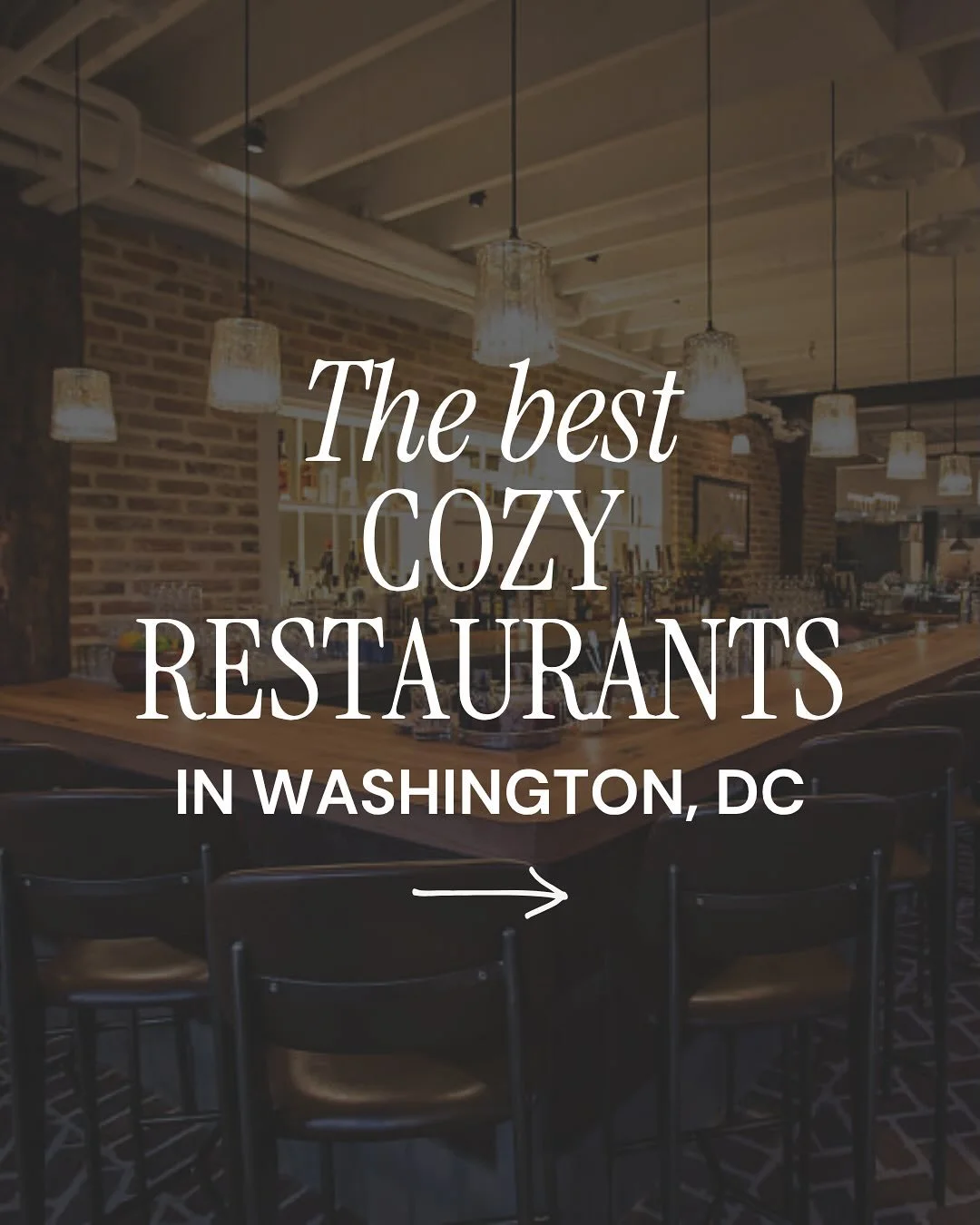 If you&rsquo;re looking for the coziest restaurants in Washington, DC these spots are pure magic once the temps drop.

The Dabney @thedabneydc &ndash; Think warm light, a wood-burning hearth, and elevated Mid-Atlantic flavors that feel like home.

Ir