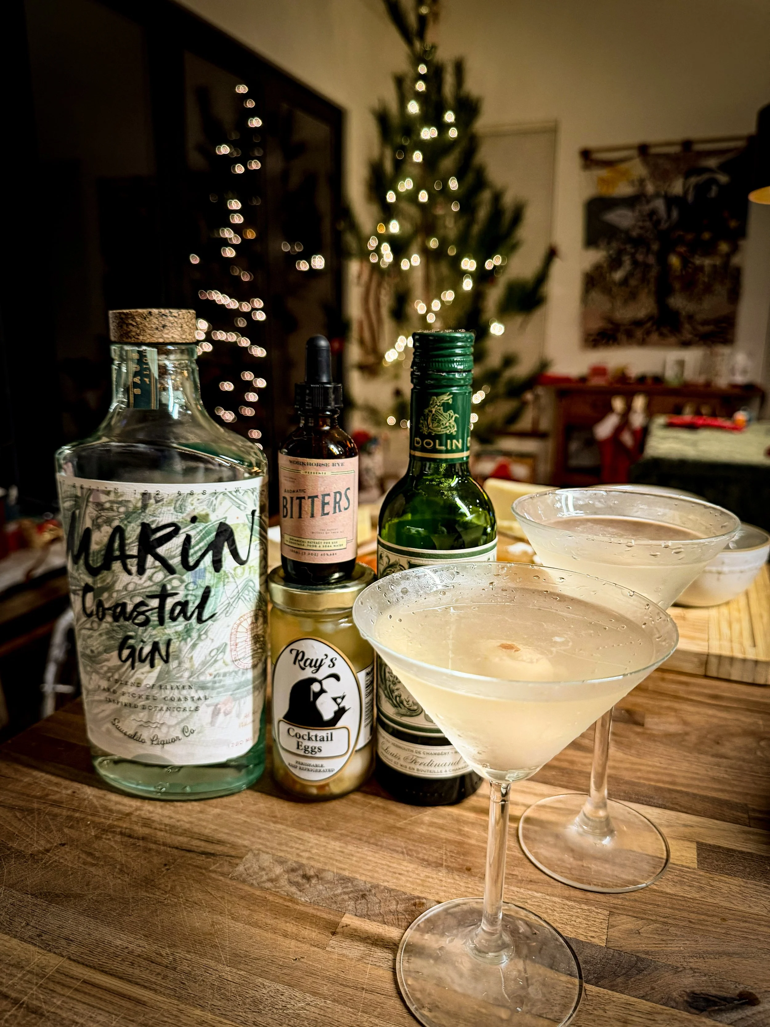 Marin Coastal Gin Quail Egg Martini