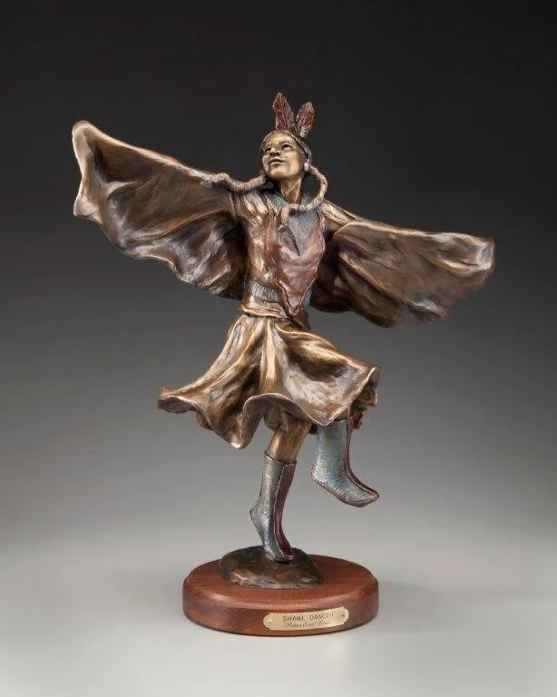 Shawl Dancer - AVAILABLE, tabletop size - 16" H - $7,250