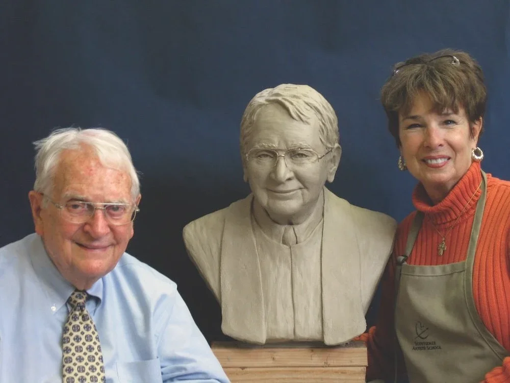 Mason Chapel of Asbury Methodist Church in Tulsa. Rev. Bill Mason poses for Roz.