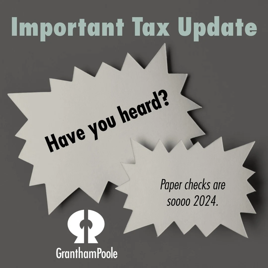 🚨 IRS Payment Update: Paper Checks Are Out! 🚨

Starting September 30, 2025, the IRS will no longer issue or accept paper checks for tax payments and refunds. All disbursements will be made electronically, including  direct deposit, prepaid debit ca