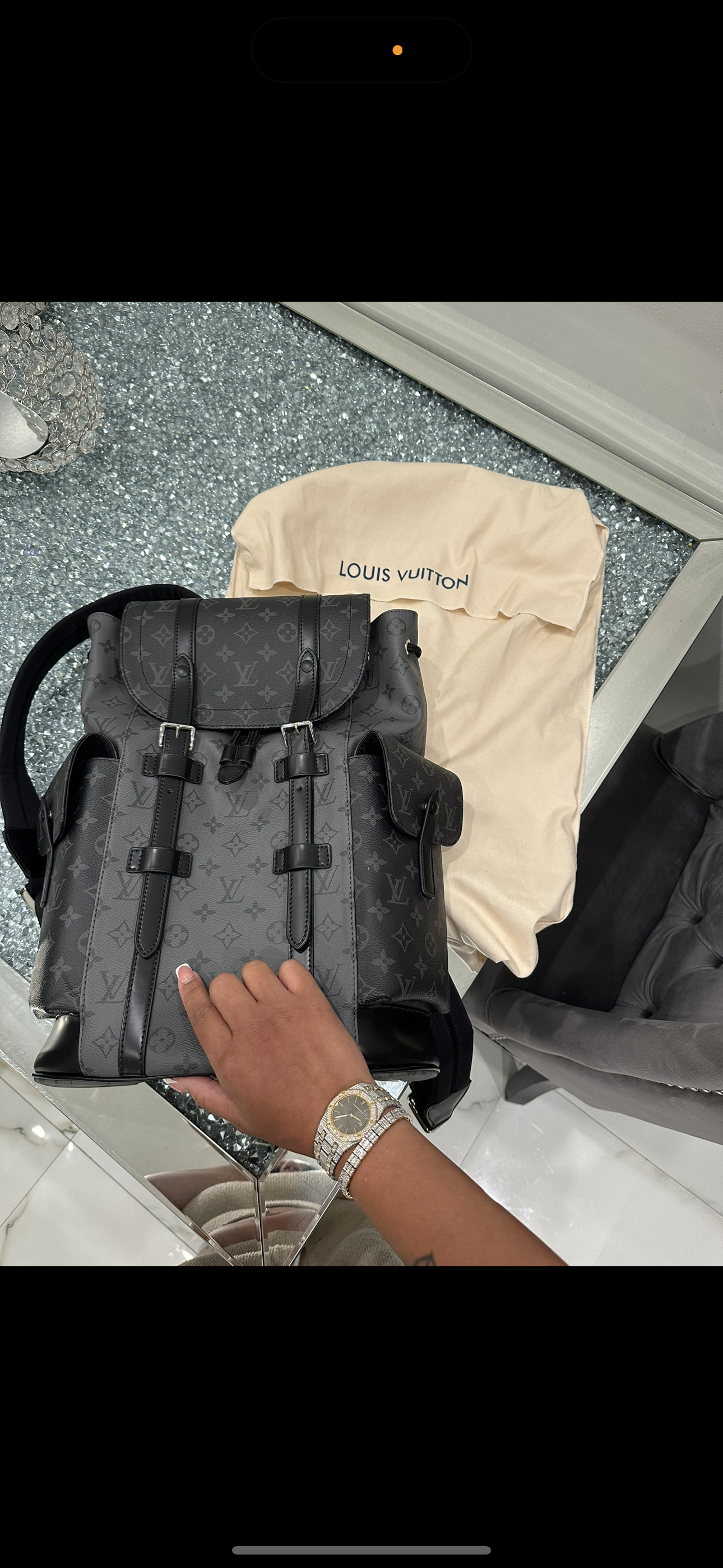 Lv Black and grey backpack