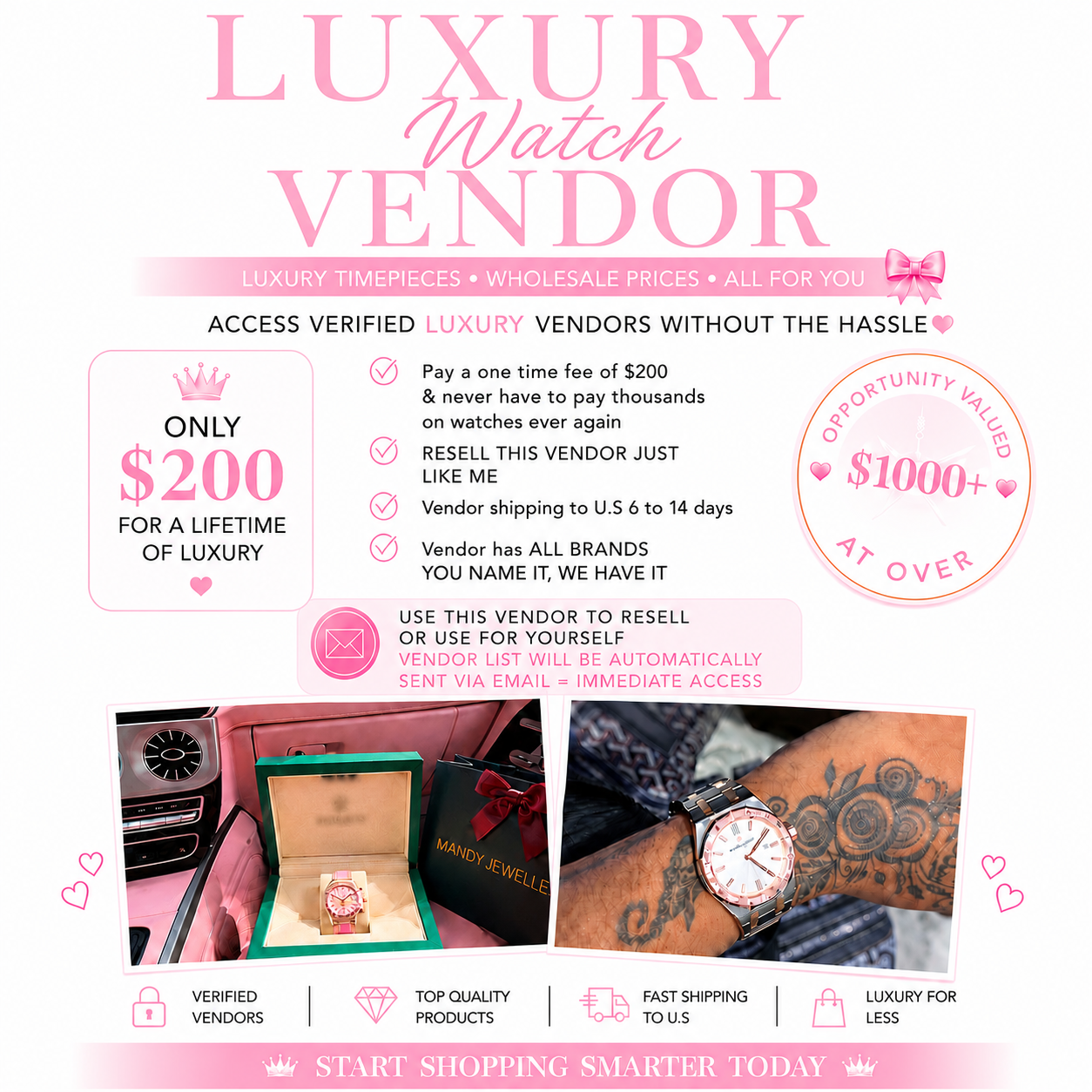 Luxury Watch Vendor! Buy low, Sell High! Easy flips high profit!