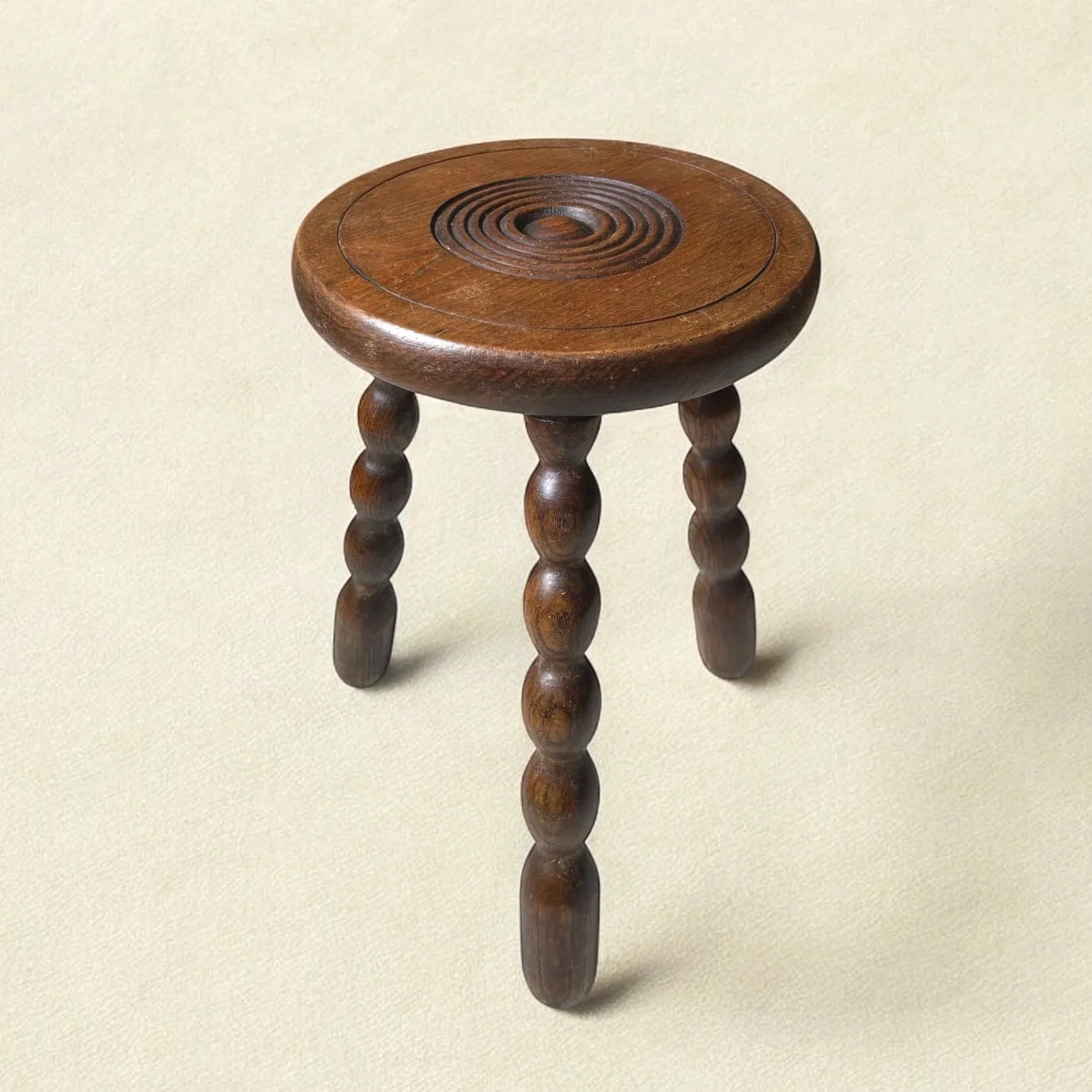 Vintage French Bobbin Milking Stool