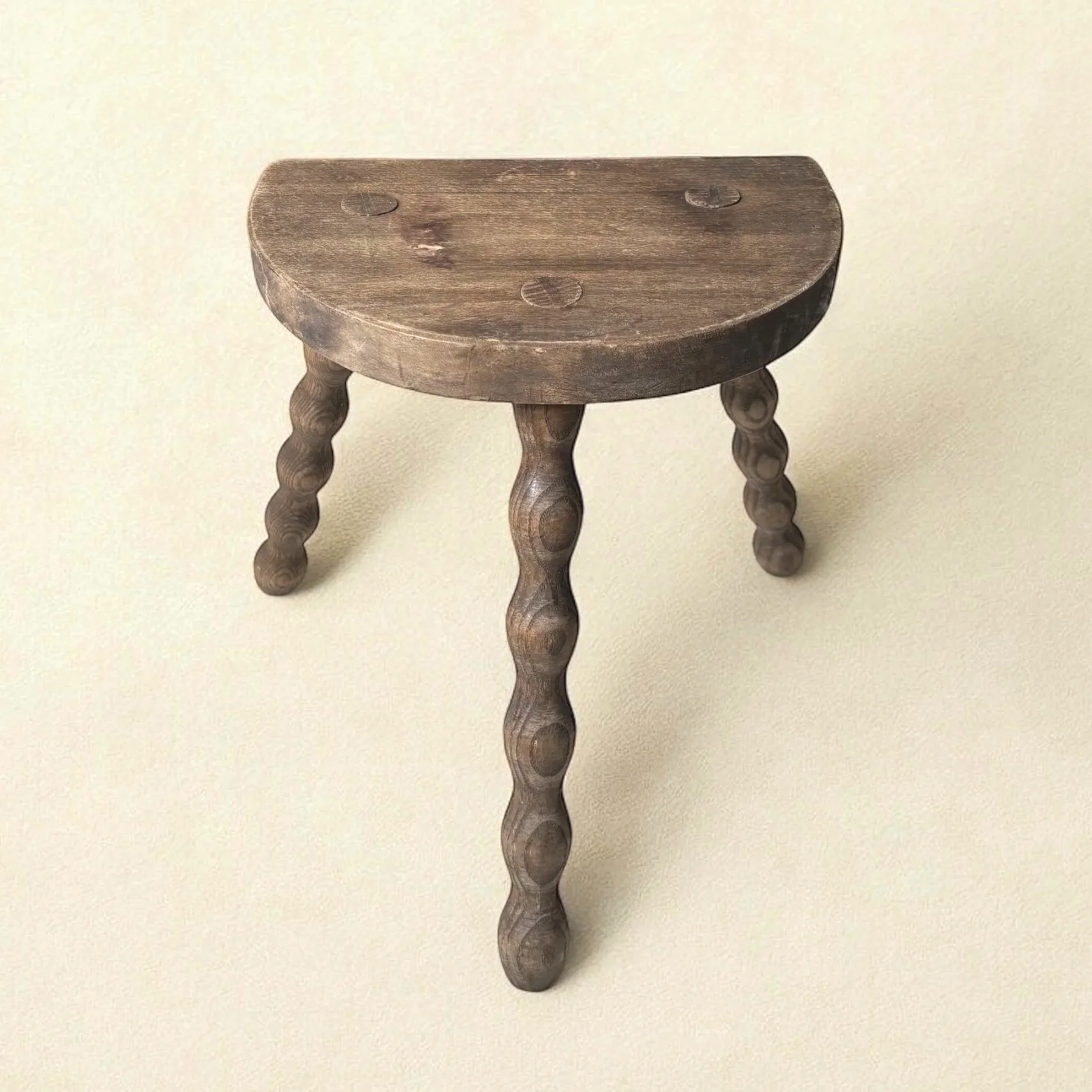 Vintage French Bobbin Milking Stool