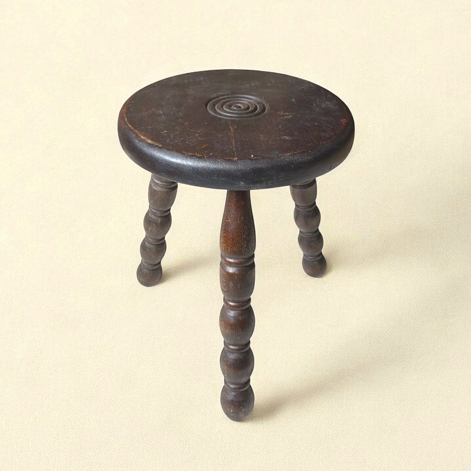 Vintage French Bobbin Milking Stool