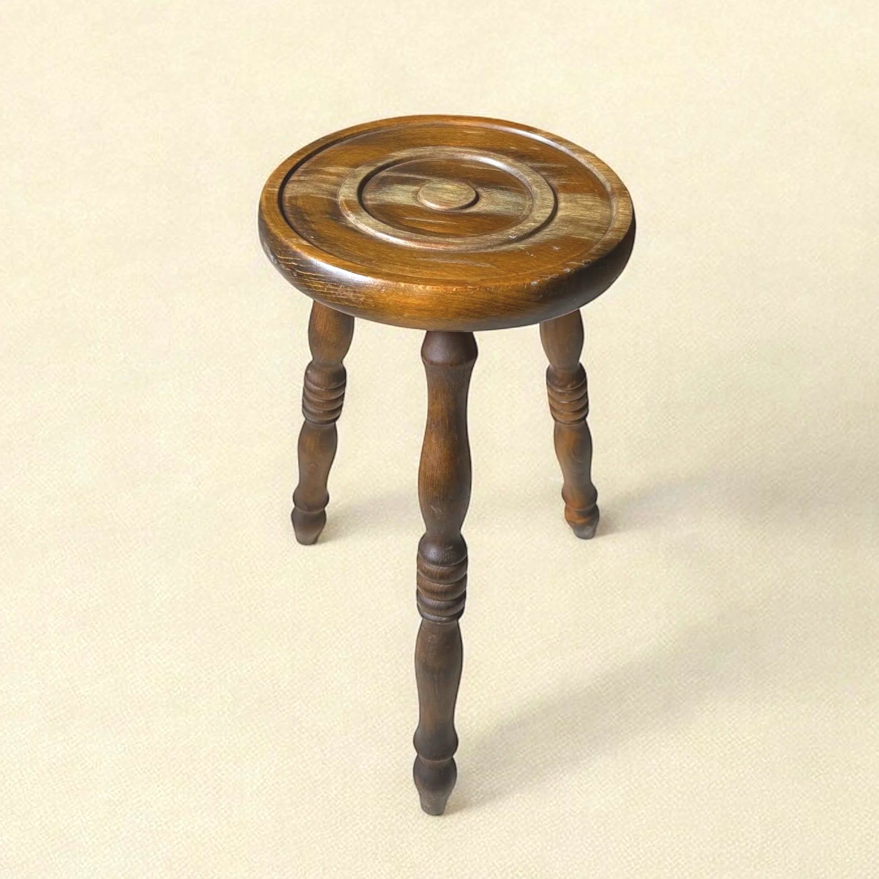 Vintage French Bobbin Milking Stool
