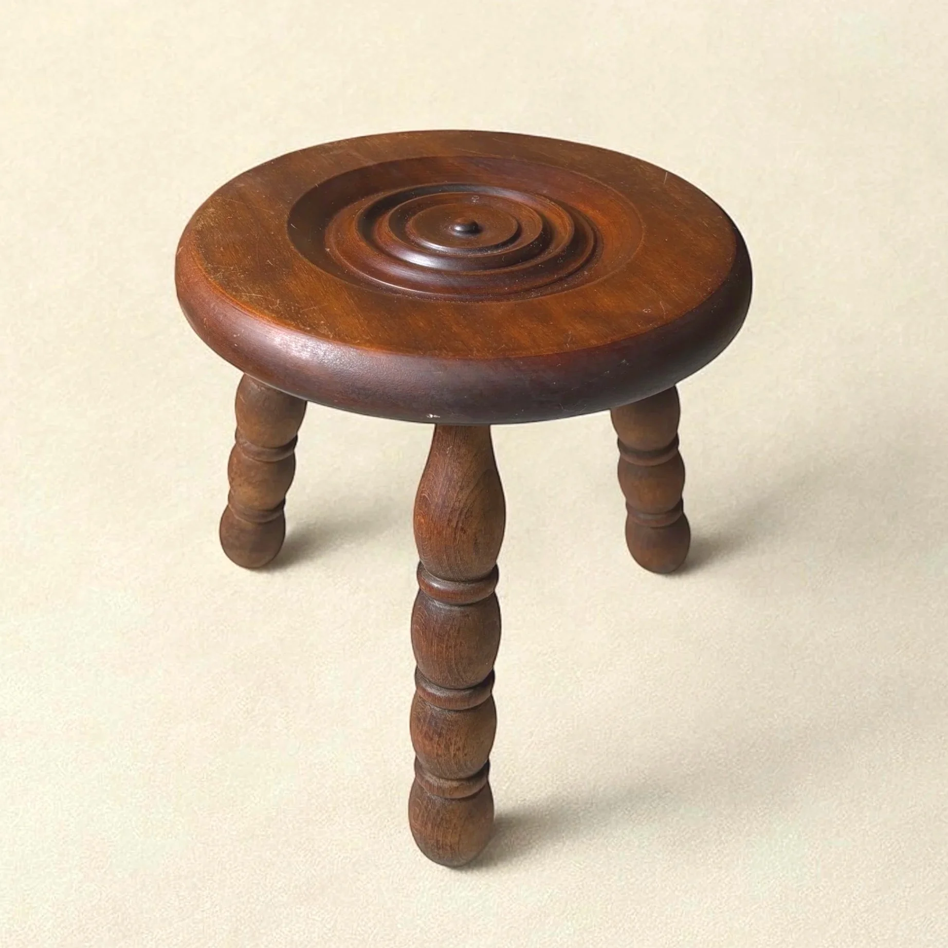 Vintage French Bobbin Milking Stool