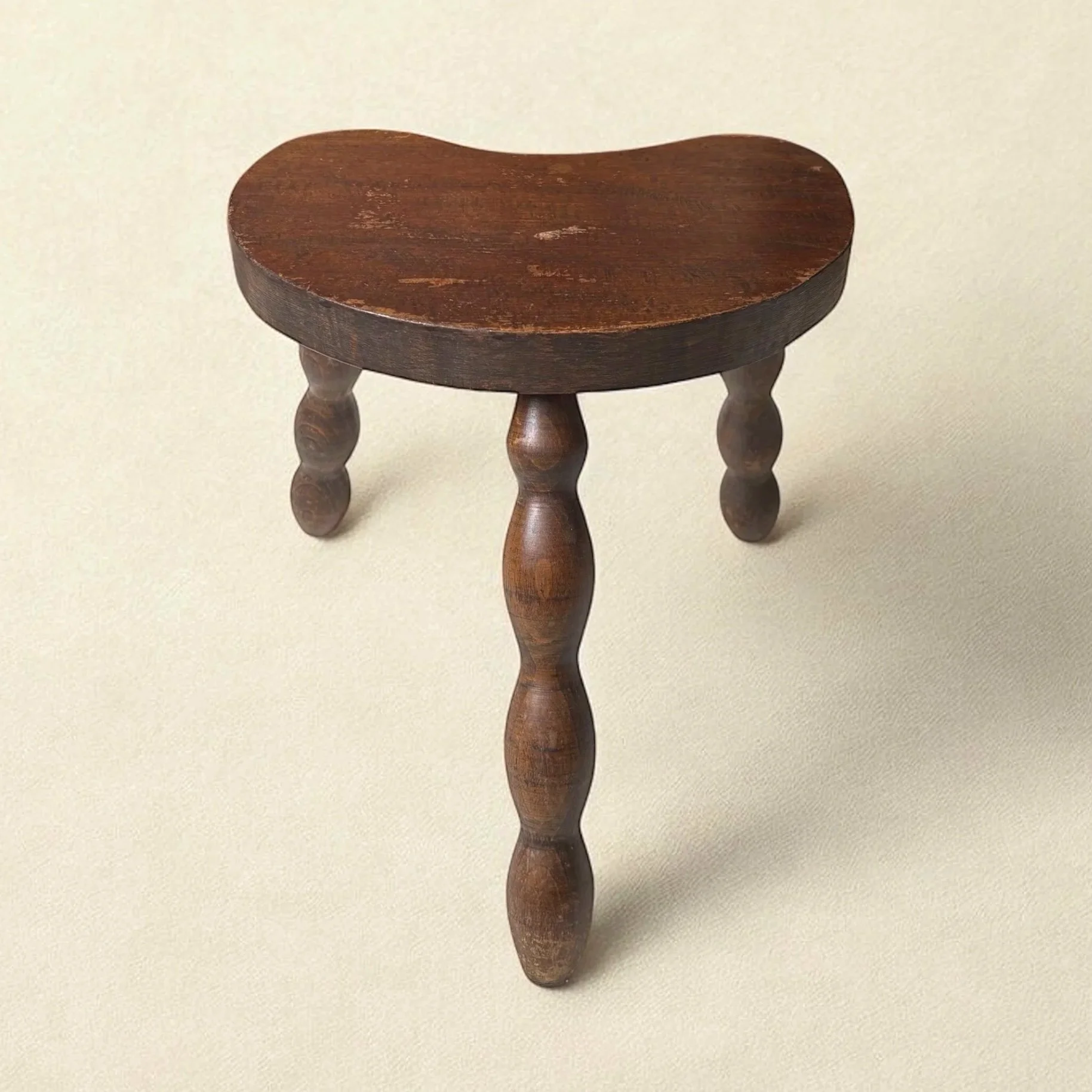 Vintage French Bobbin Milking Stool