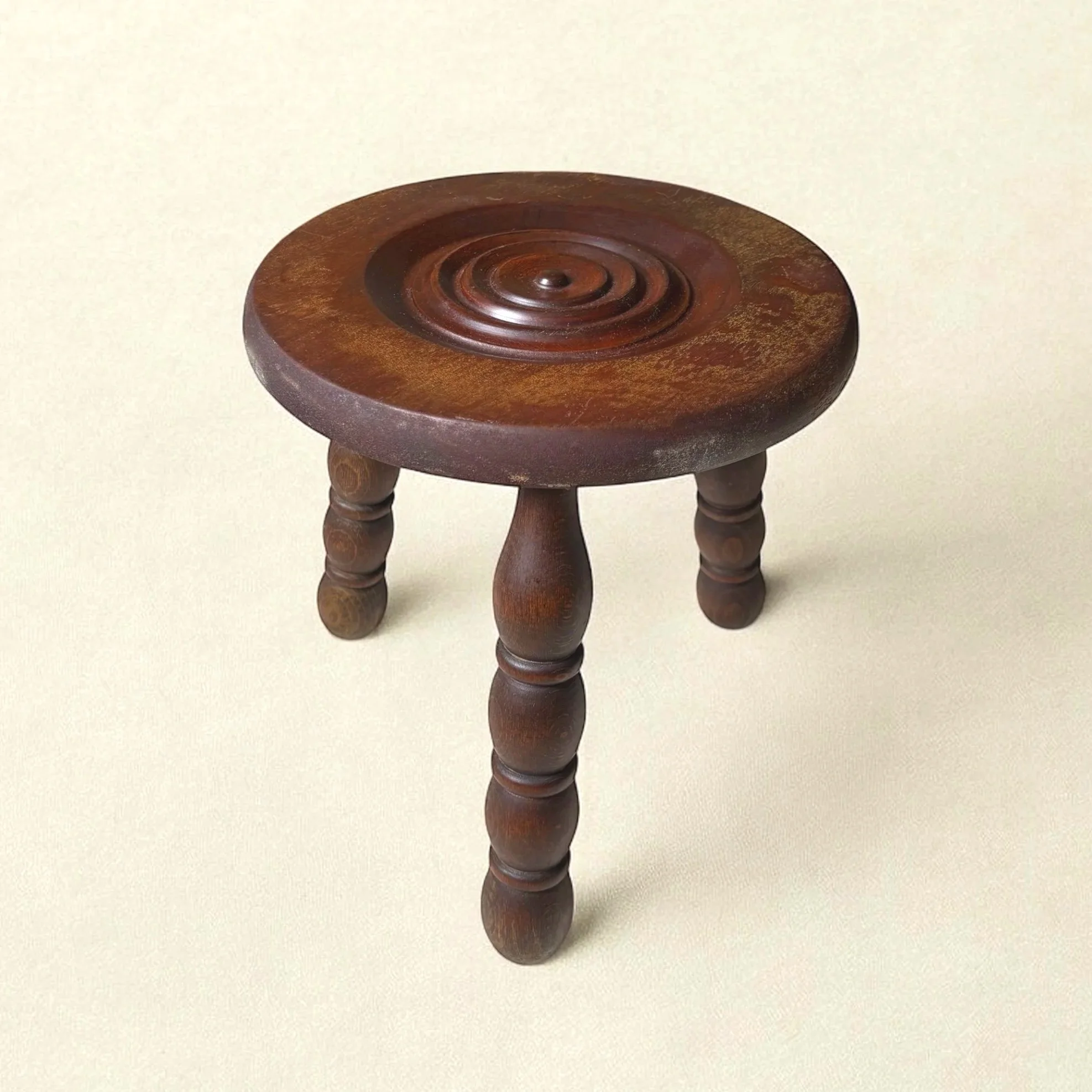 Vintage French Bobbin Milking Stool