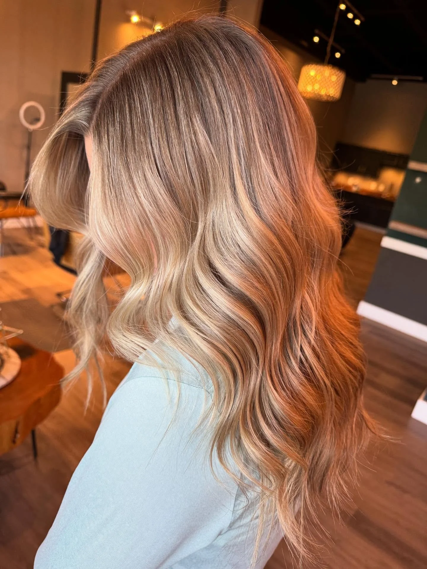 ✨ Bright + blended ✨ Blonde balayage magic today and I&rsquo;m obsessed 🤍 Love having my sister as my client!